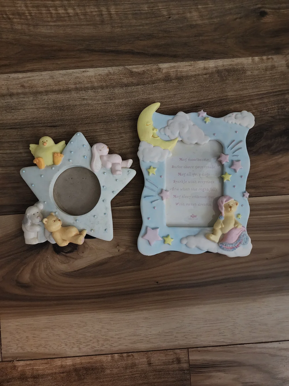 Nursery Star & Moon Pastel Photo Frame Set - Blue
